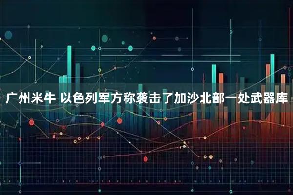 广州米牛 以色列军方称袭击了加沙北部一处武器库